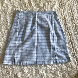 Brandy Melville Blue Plaid Mini Skirt